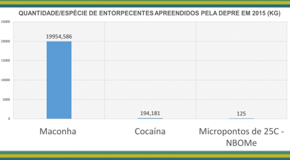   												Total de drogas apreendido em 2015 foi recorde.						 (Foto:Ascom SSP)					